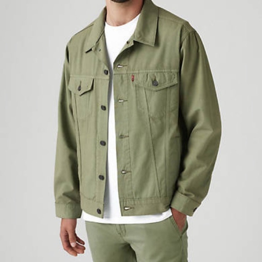 Levi's Relaxed Fit Olive Green Trucker Denim Jacket